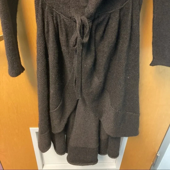 LA FEE MARABOUTEE Sz S Mohair Blend Duster Cascade High Low Sweater Cardigan - Picture 3 of 8